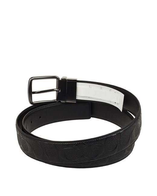 COACH Black Logo Belt for men