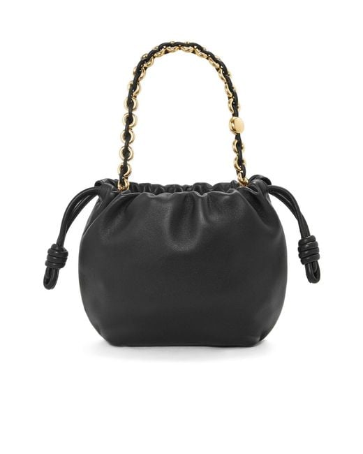 Loewe Black Flamenco Drawstring Mini Shoulder Bag