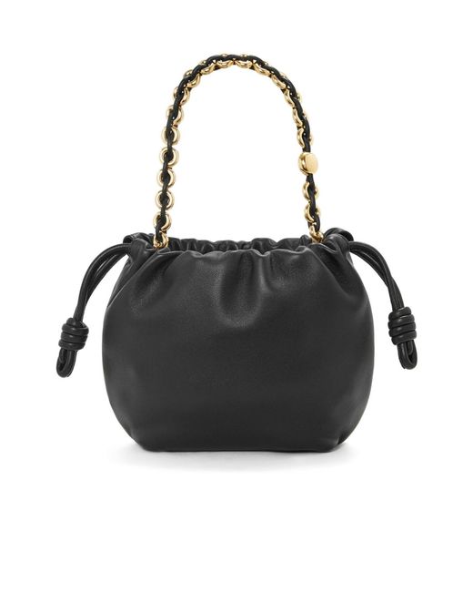 Loewe Black Flamenco Drawstring Mini Shoulder Bag