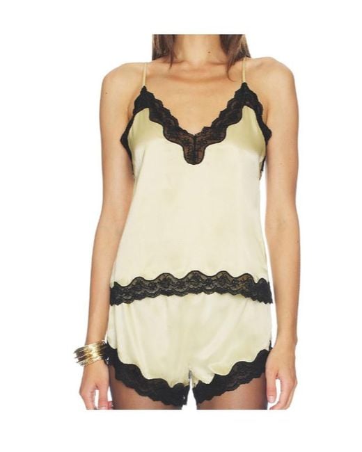 ROTATE BIRGER CHRISTENSEN Natural Lace-Trim Camisole Top