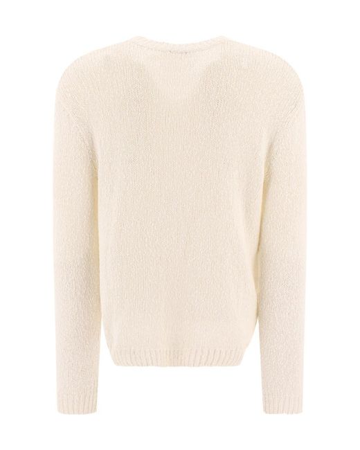 A.P.C. White Gaston Long-Sleeved Crewneck Sweater for men