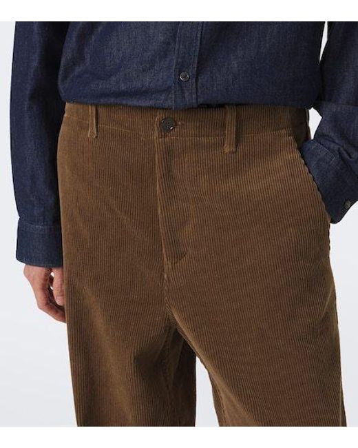 Jil Sander Brown Cotton Corduroy Wide-Leg Pants for men