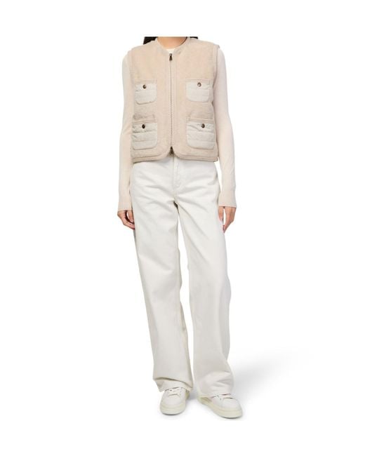 Moncler Natural Logo Zip-Up Vest