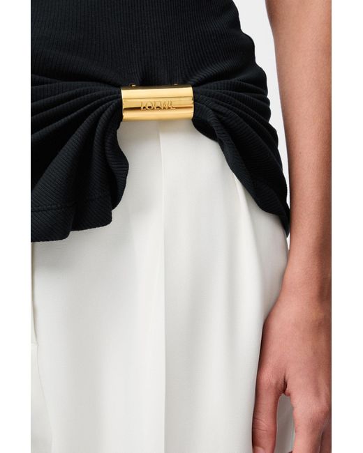 Loewe Black Asymmetric Draped Tank Top