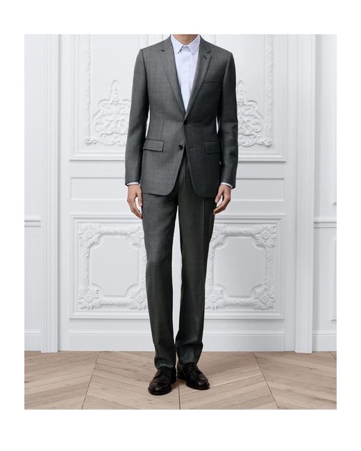 Dior Gray Long-Sleeved Suit Jacket Set for men