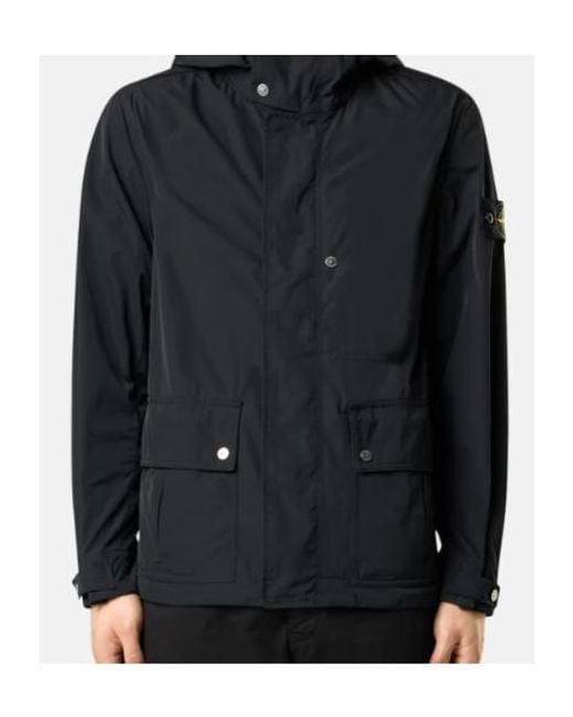 Stone Island Blue Compass-Badge Hooded Jacket for men