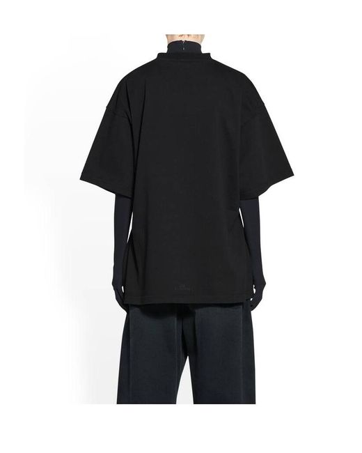Balenciaga Black T-Shirt Hourglass Bb Medium Fit Da Donna