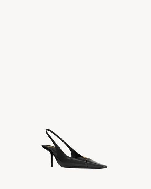 Saint Laurent Black Babylone Breteuil Slingback Pumps