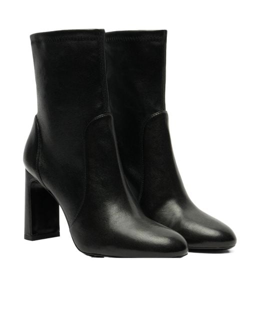 Stuart Weitzman Black Pointed-Toe Ankle Boots