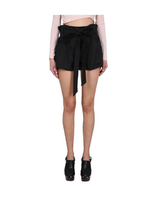 Philosophy Di Lorenzo Serafini Black Mid-Rise Belted Mini Shorts
