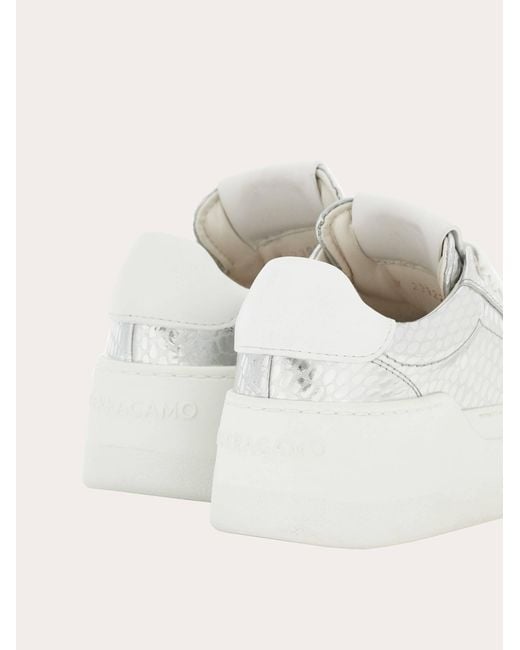 Ferragamo White Lace Up Sneakers