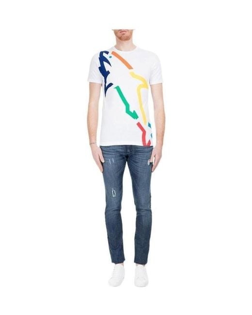 Paul & Shark Blue Printed T-Shirt With Round Neck for men