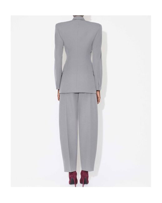 Alaïa Gray Alaïa Gabardine Tailored Jacket