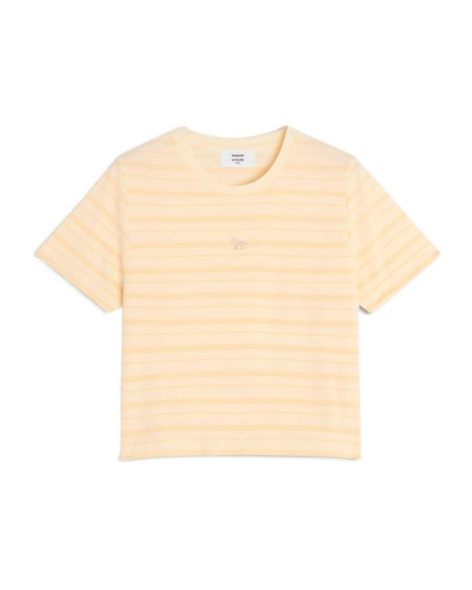 Maison Kitsuné Natural Maison Kitsuné Striped Baby T-Shirt