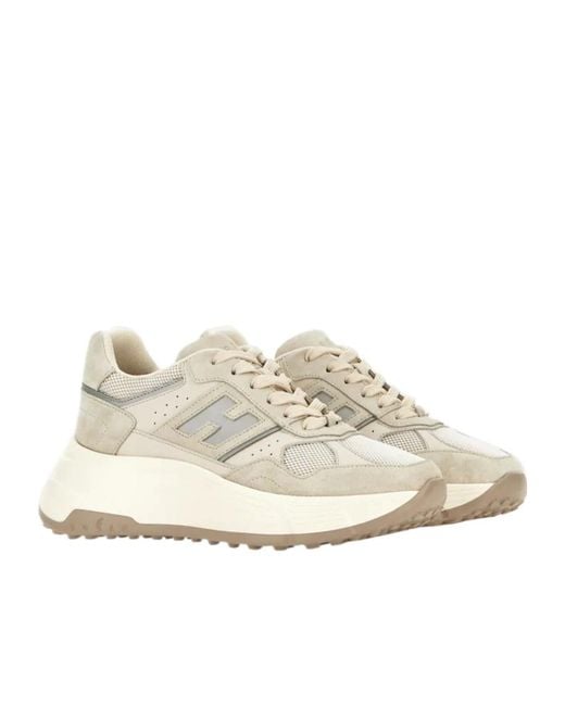 Hogan White Hi-Fi Lace-Up Sneakers