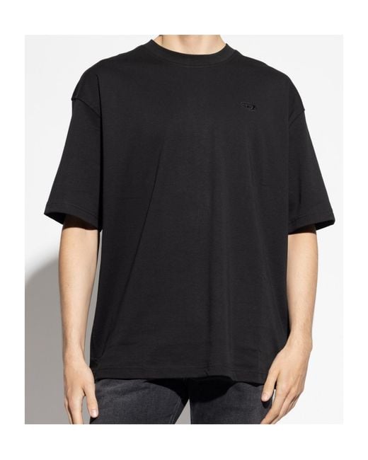 DIESEL Black T-Boggy-T3 Logo-Embroidered T-Shirt for men