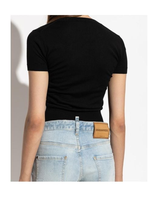 DSquared² Black Short-Sleeved Knitwear
