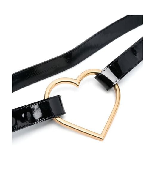 Blumarine White Logo Embossed Heart Buckled Belt