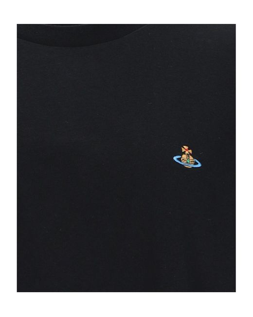 Vivienne Westwood Black Logo-Embroidered Crewneck T-Shirt