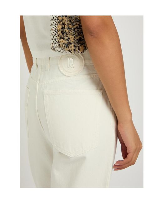 Rabanne White Fringed Straight-Leg Jeans
