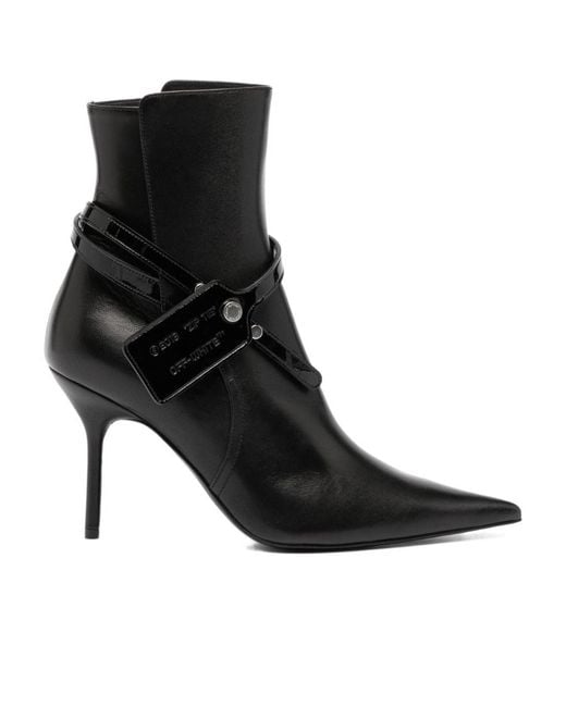 Off-White c/o Virgil Abloh Black Zip Tie Stiletto Boots