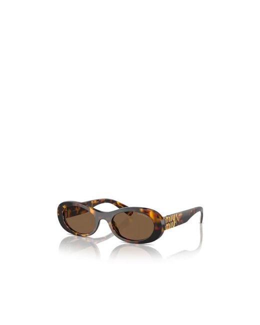 Miu Miu White Eyewear Oval-Frame Sunglasses