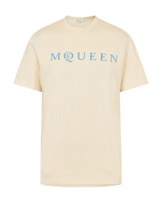 McQueen White Simple Printed T-Shirt for men