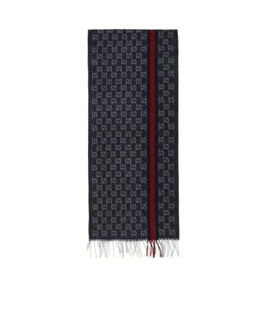 Gucci Blue Logo Detail Scarf for men