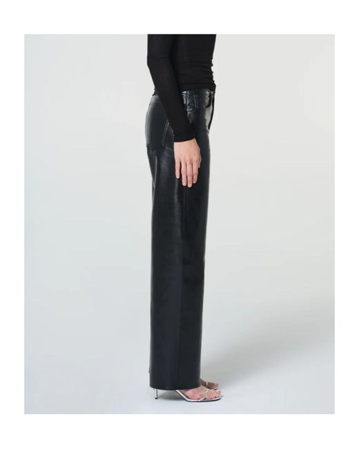 Agolde Gray Arc High-Rise Straight Pants