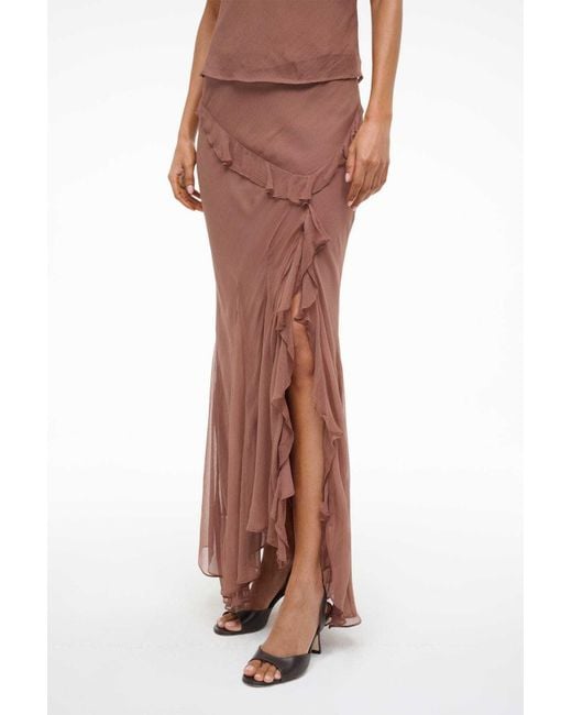 Staud Brown Slit Skirt