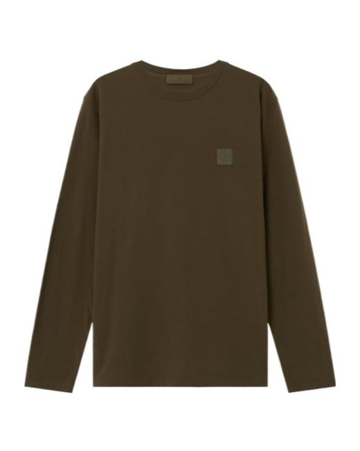 Stone Island Green Slim-Fit Long-Sleeve T-Shirt With Tonal Compass Logo Patch for men