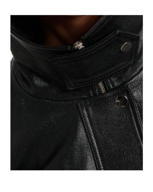 Nour Hammour Black Briar Leather Bomber Jacket