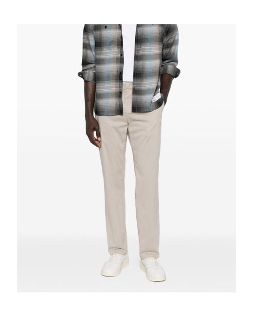Dondup Natural Belt-Loop Button-Fastening Trousers for men