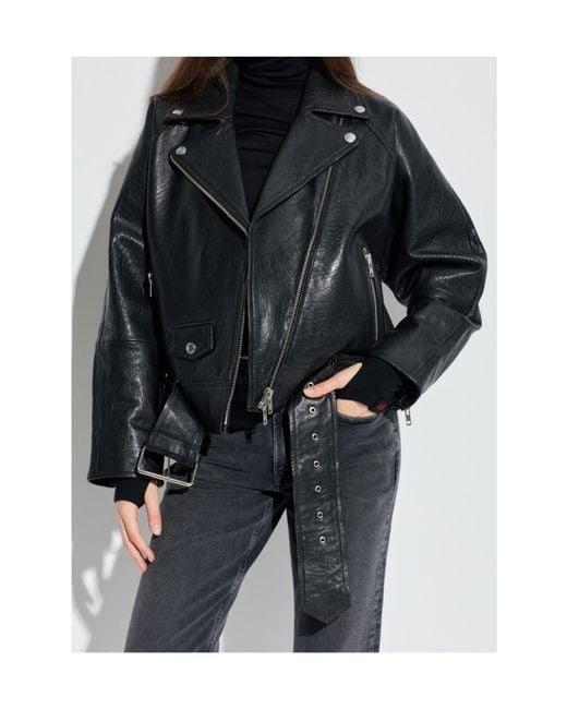 Stand Studio Black Romy Leather Jacket