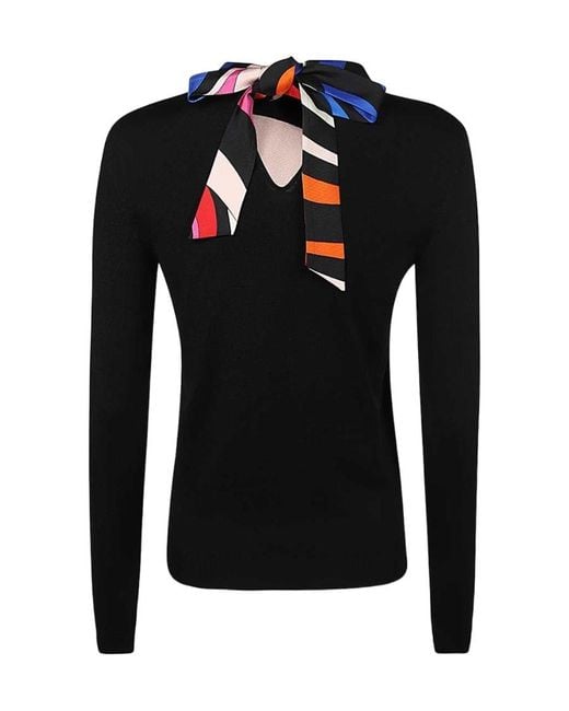 Emilio Pucci Black Pucci Marmo-Print Knitted Jumper