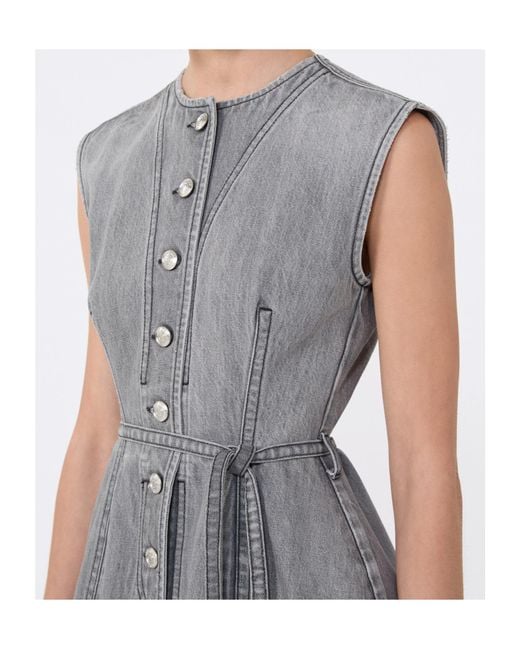 Sportmax Gray Spdorli Denim Sleeveless Gilet