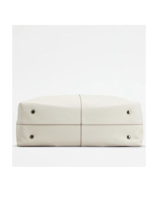 Tod's White Medium Di Leather Bucket Bag