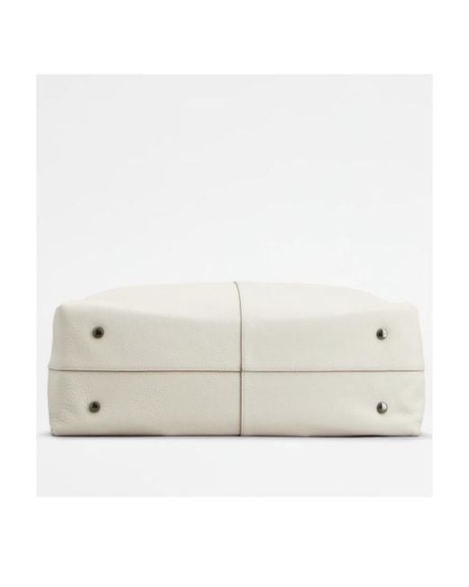 Tod's White Medium Di Leather Bucket Bag