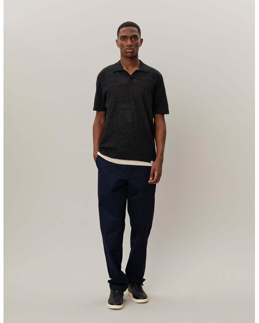 Les Deux Black Short-Sleeved Polo Shirt for men