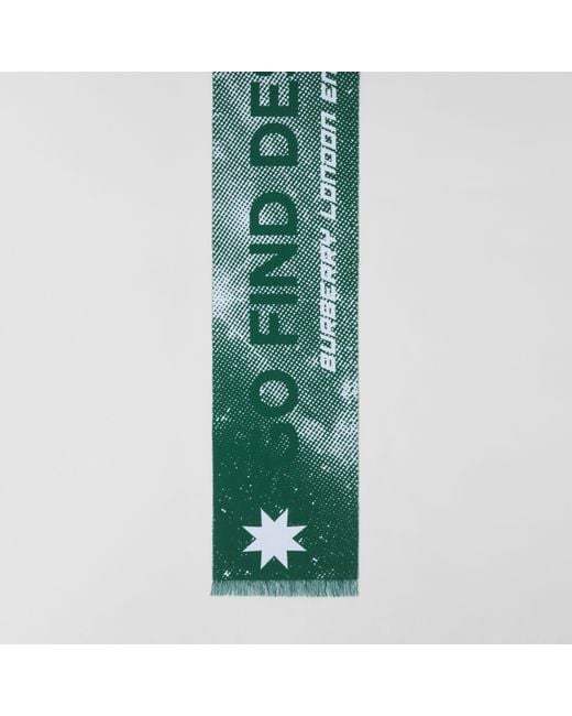 Burberry Green Destiny Jacquard-Pattern Scarf