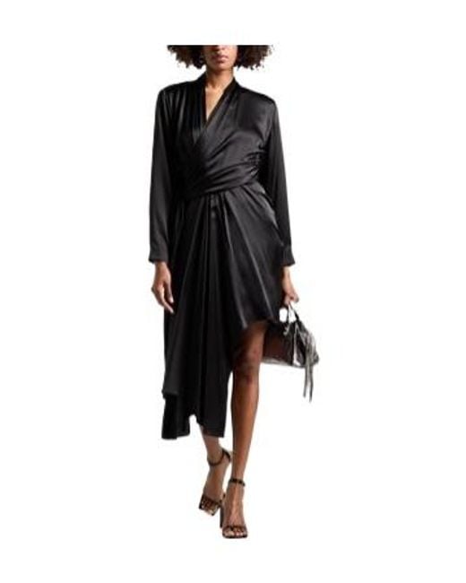 Balenciaga Black Satin Flare Dress