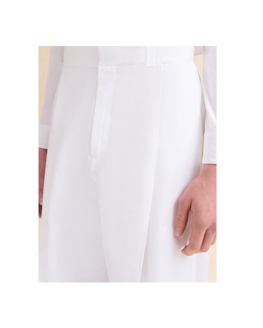 Marni White Poplin Trousers With Maxi Pleats for men