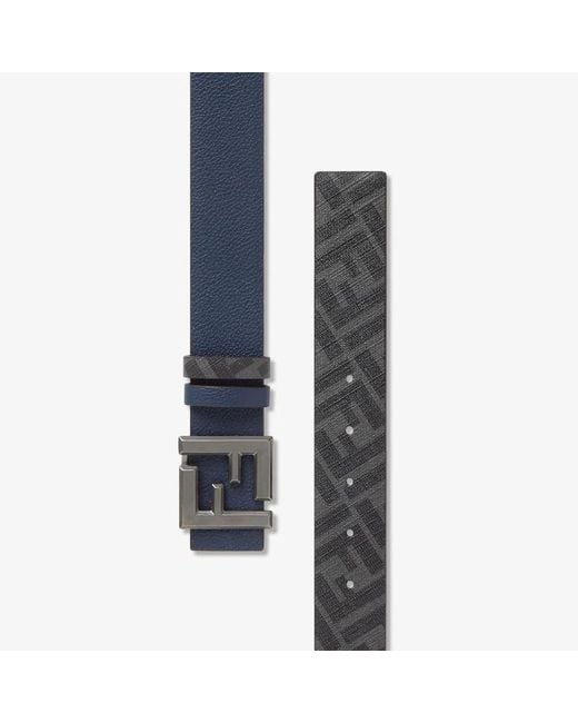 Fendi Blue Ff Squared Reversible Belt for men