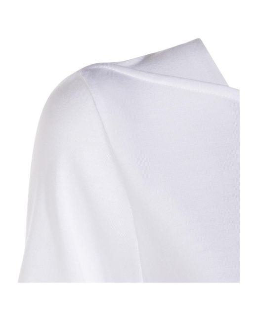 Herno White Drawstring Waist Midi Dress