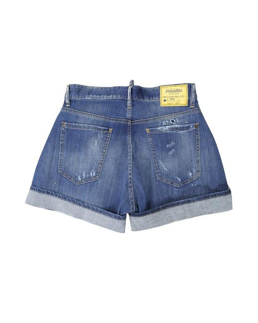 DSquared² Blue Button Denim Shorts