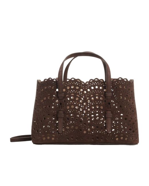 Alaïa Brown Alaïa Mina E/W Medium Tote Bag