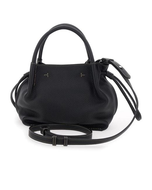 Tod's Black Logo Plaque Medium Bucket Bag