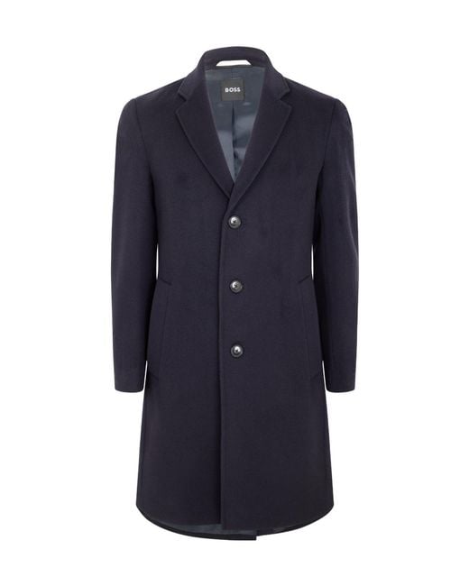 Boss Blue Solid Color Coat for men