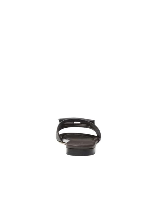 Fendi Brown Baguette Slides