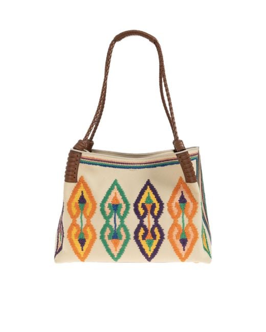 Etro Metallic Libra Embroidered Shoulder Bag
